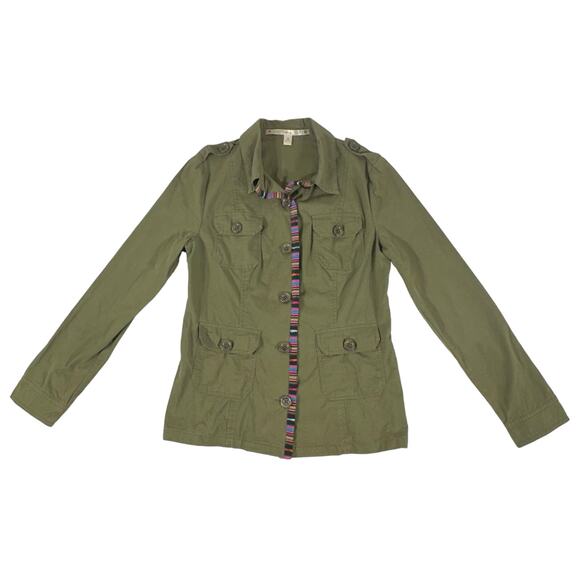 Chelsea & Violet Olive Green Military Style Shirt Field Jacket Shacket Sz Small - Picture 5 of 8